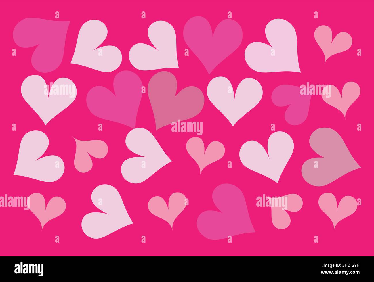 Schönes nahtloses romantisches Muster mit rosa und roten Herzen. Vektor-Illustration für Valentinstag, Baby Ankündigung, Muttertag, Ostern Stock Vektor