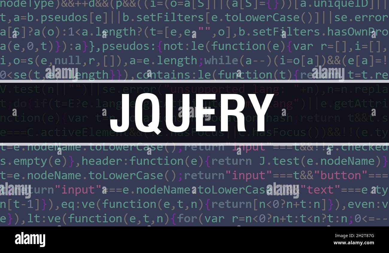 JQUERY mit digitalen Java code Text. JQUERY und Computer Software ...