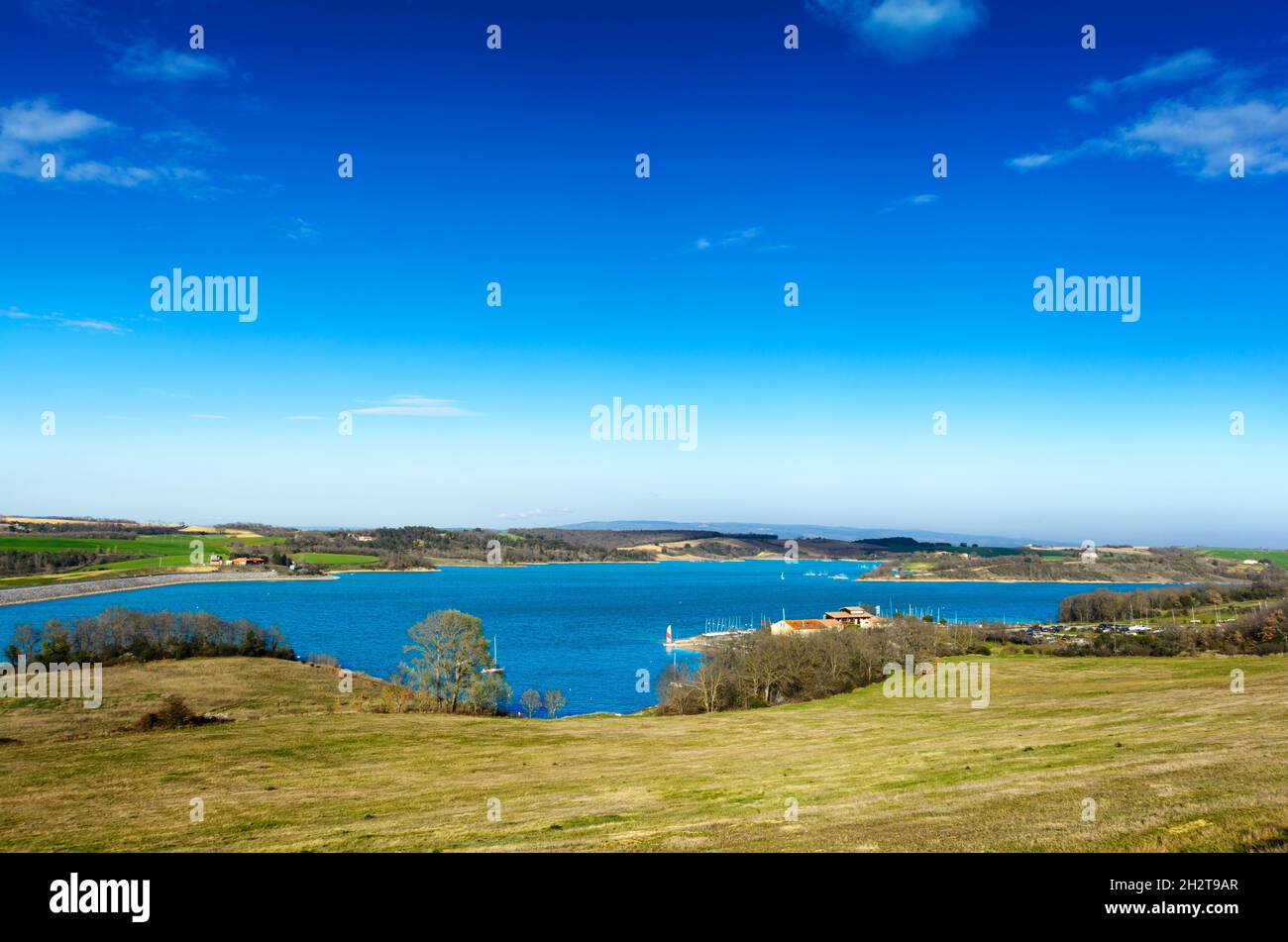 Lac De La Ganguise, Retenue de l'Estrade Stockfoto