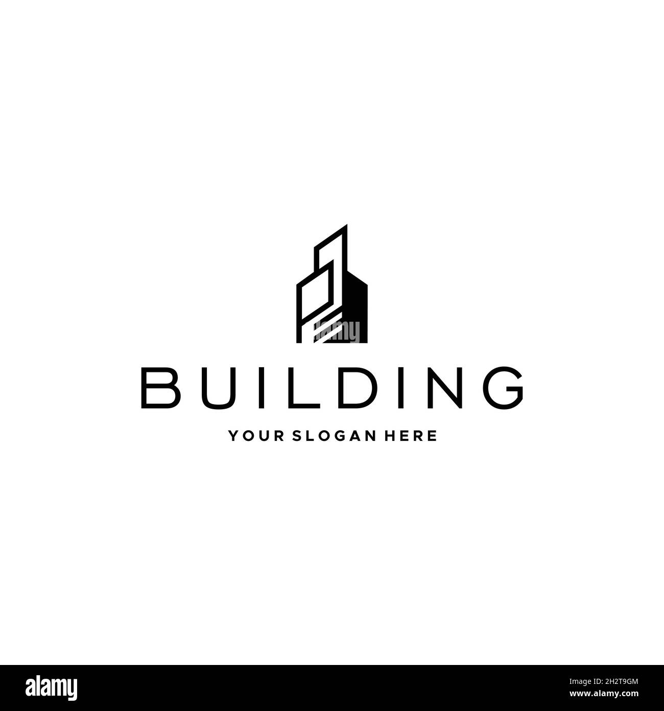 Minimalistisches GEBÄUDE Büro Immobilien Logo Design Stock Vektor