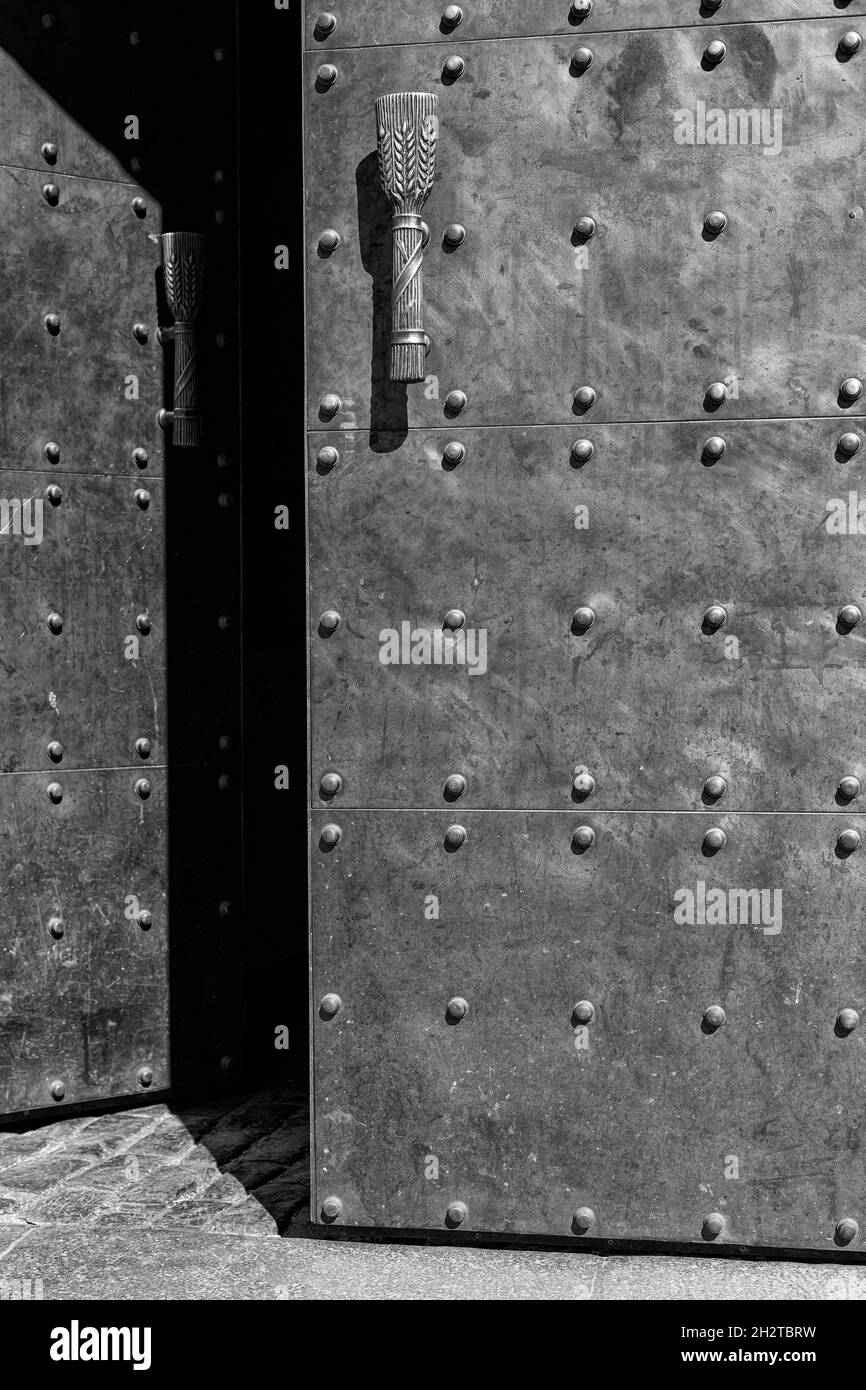 Eingangstür des Gastgastes Forsterbräu (Forst) in Meran/Meran Stockfoto