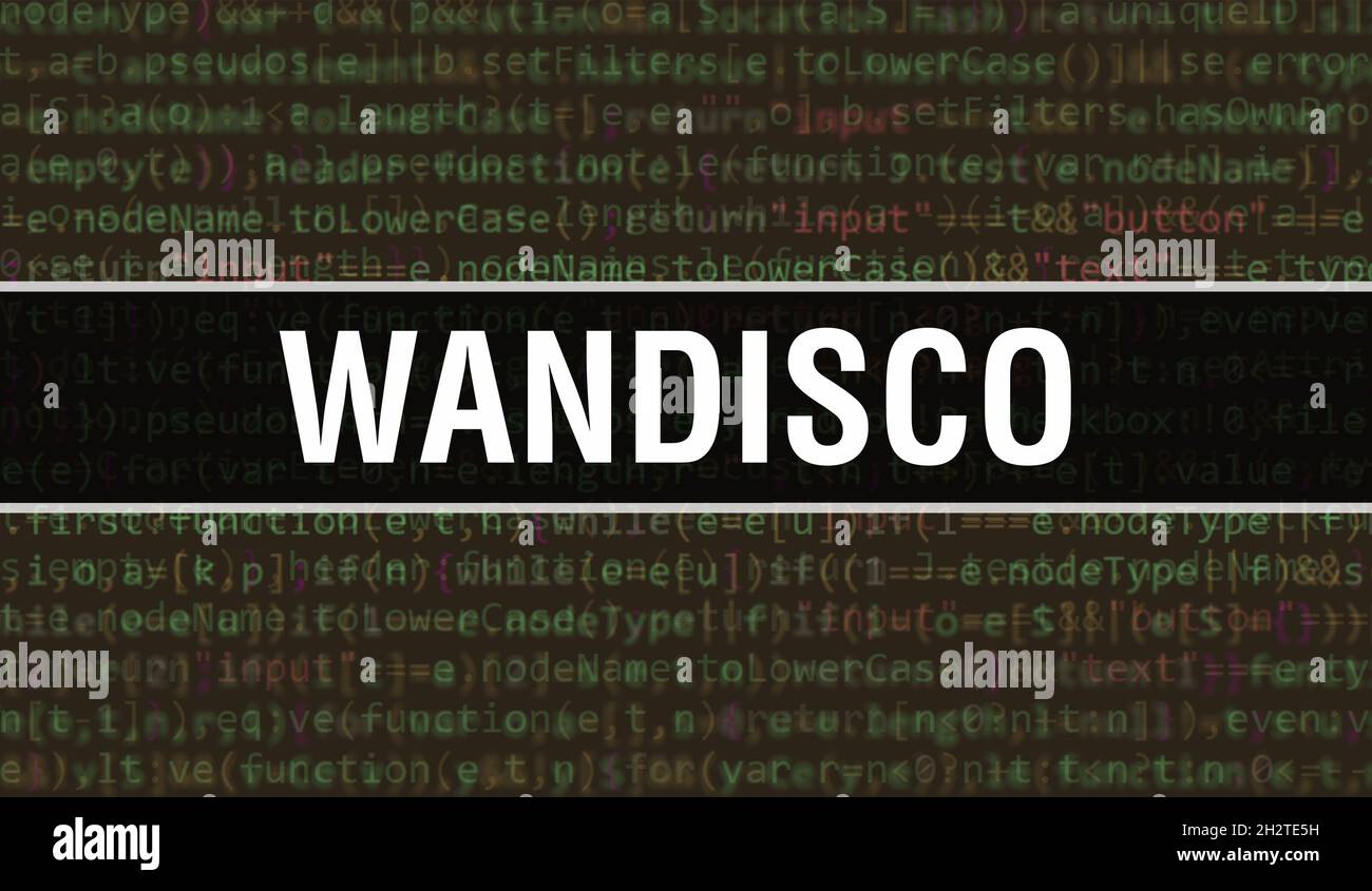 WANdisco mit digitalem java-Codetext. WANdisco und Computer Software Coding Vektor Konzept. Programmierungsskript java, digitaler Programmcode mit Stockfoto