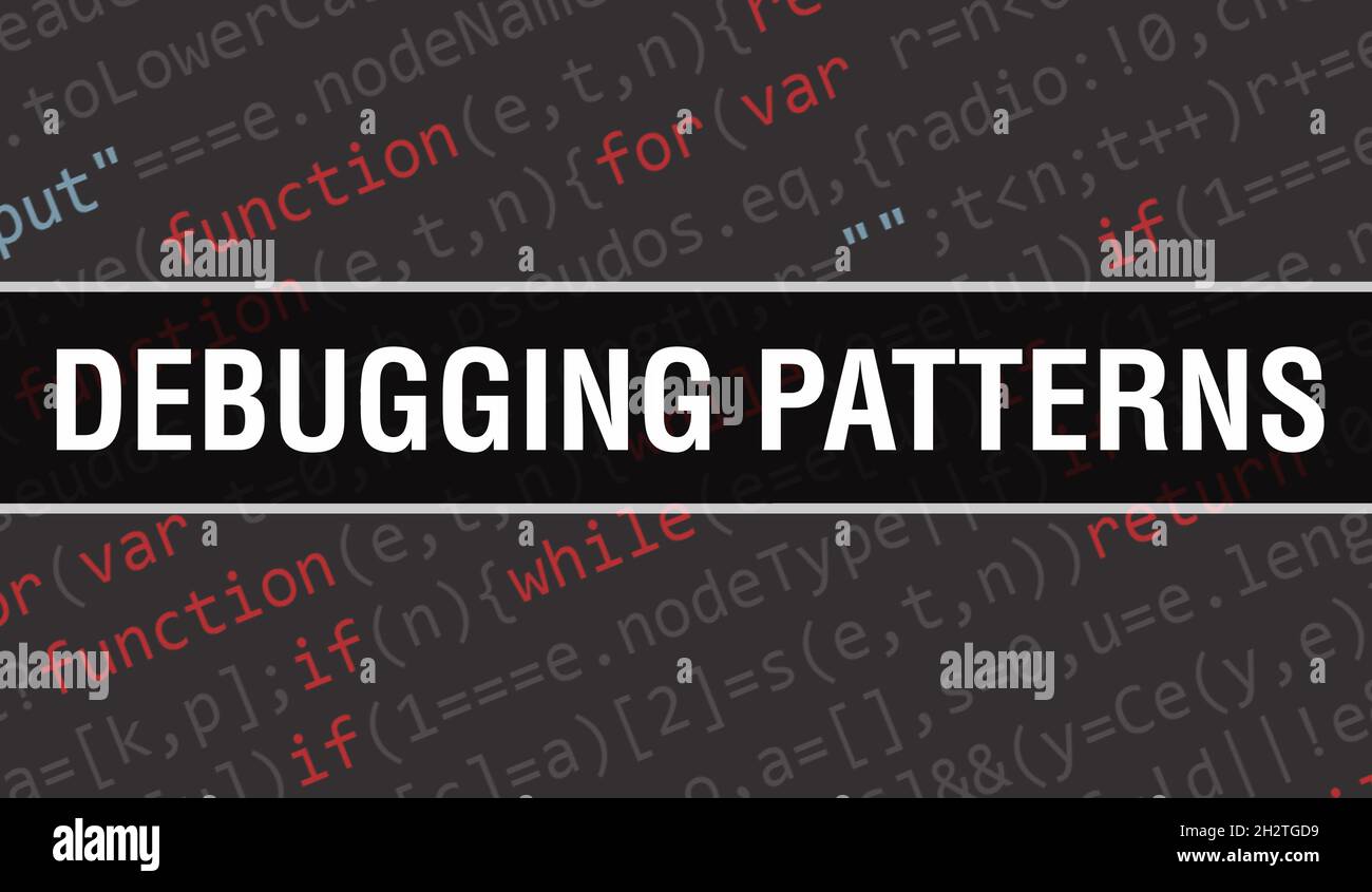 Debugging-Muster mit Abstract Technology Binärcode-Hintergrund.Digitale Binärdaten und Secure Data-Konzept. Software Stockfoto