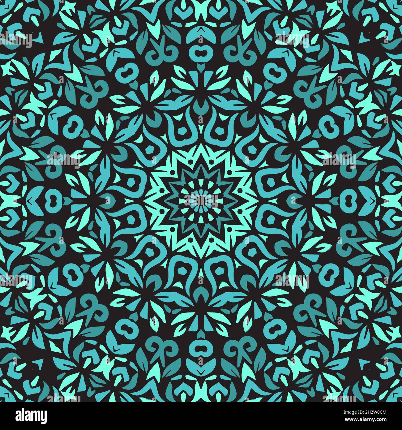 Nahtlose florale Mandala Block pattern.Colorful ornamental Design.Luxurious nahtlose Muster für Fliesen, Stoff, Tuch.Orientalische Tapete. Stock Vektor