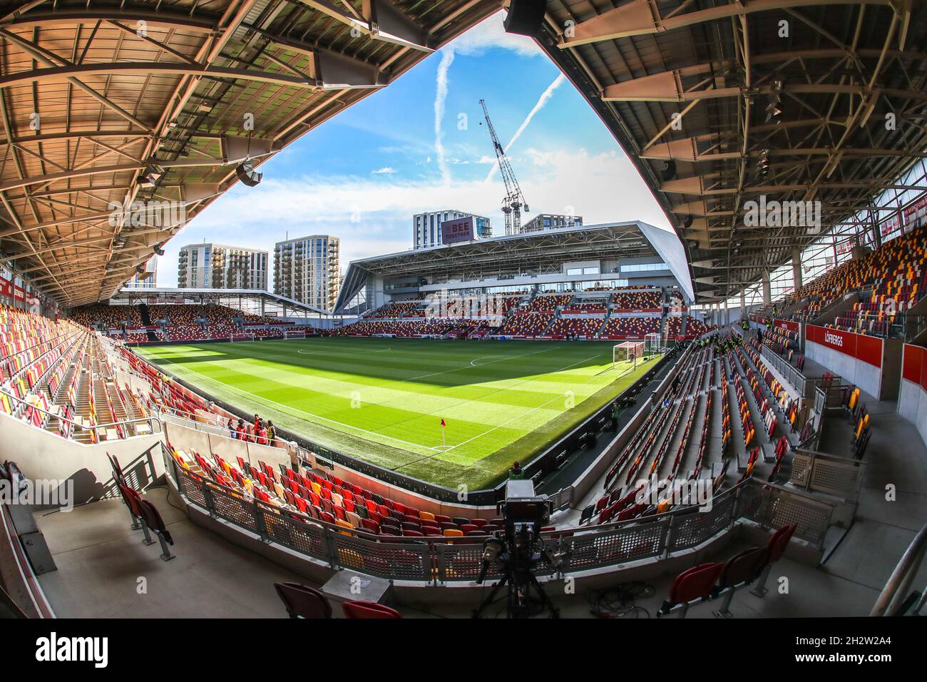 Eine allgemeine Ansicht des Brentford Community Stadium vor diesem Nachmittagsspiel der Premier League, Brentford gegen Leicester City in London, Großbritannien am 10/24/2021. (Foto von Mark Cosgrove/News Images/Sipa USA) Stockfoto