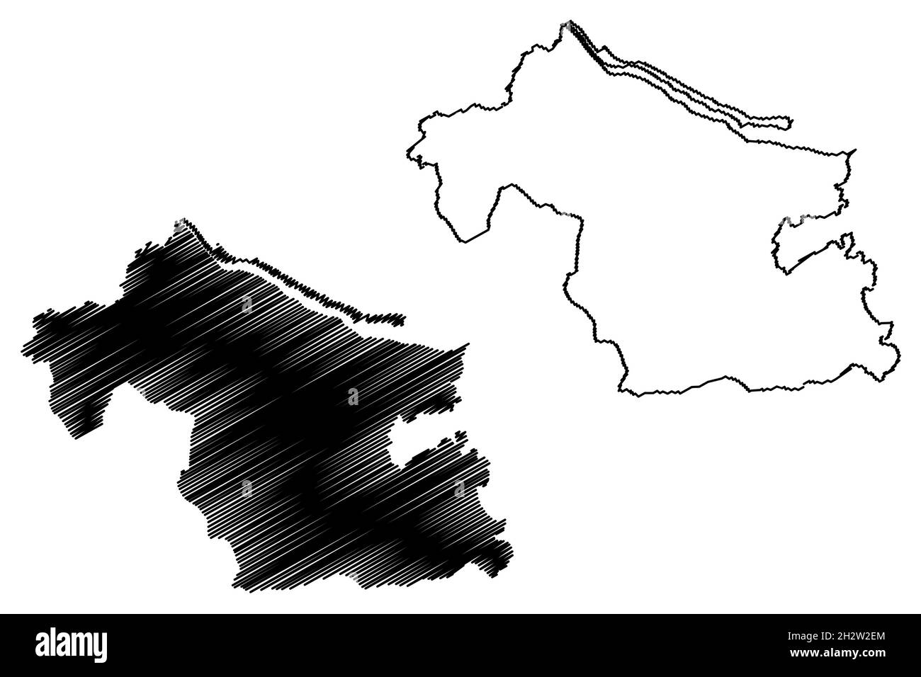 Nayagarh District (Odisha State, Republik Indien) Karte Vektor Illustration, scribble Skizze Nayagarh Karte Stock Vektor