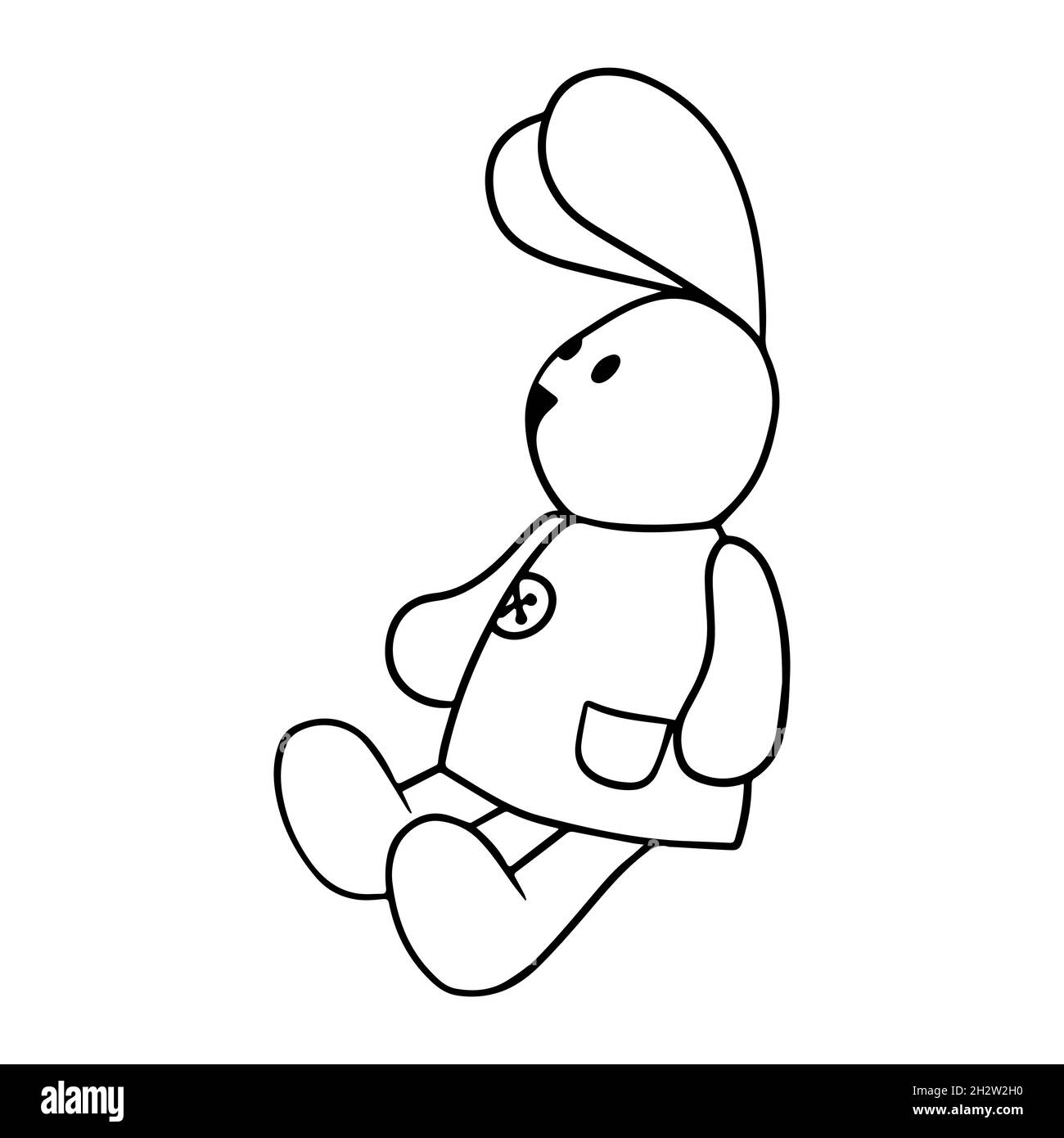 Niedliches Hasenmuster. Haseart-Mode-Kindevektor. Schöne Kaninchen Illustration für Kindergarten-T-Shirt, Kinder Kleidung, Einladung, einfache skandinavische Kind desig Stock Vektor