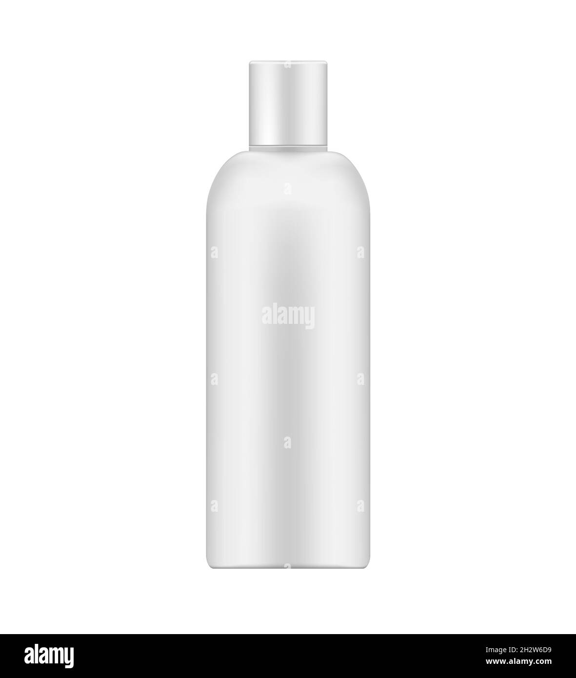 Weiße Kosmetikflasche mit Disc-Top-Kappe, realistisches Modell. Beauty Hautpflege Produktpaket, Vektor-Mock-up Stock Vektor