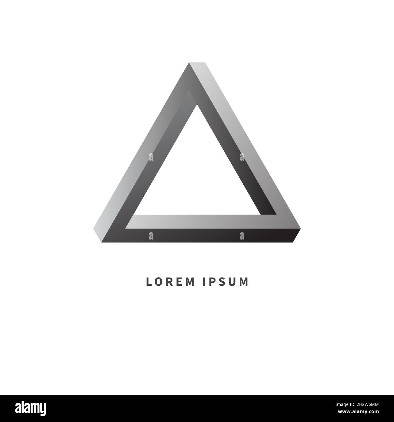 Unmögliches Perrose-Dreieck. 3D-Form. Vektorgrafik Stock Vektor