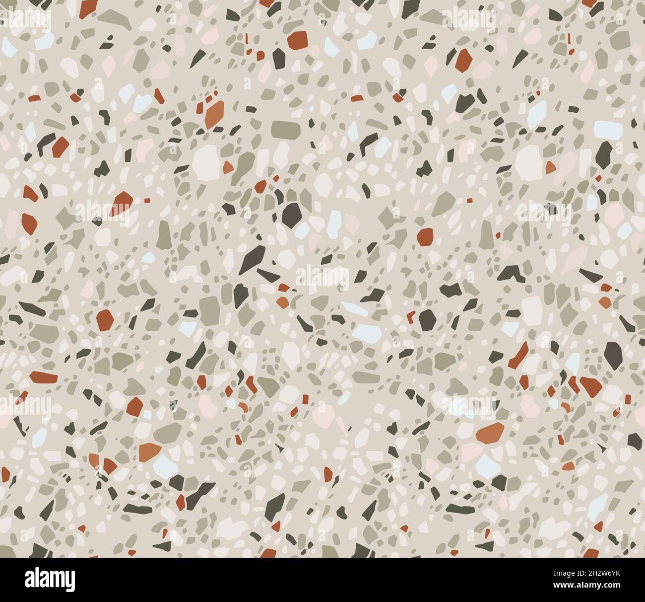 Terrazzo-Boden mit nahtlosem Muster. Hintergrund des klassischen italienischen Fußbodens im venezianischen Stil, bestehend aus Naturstein Vector Illustration Stock Vektor