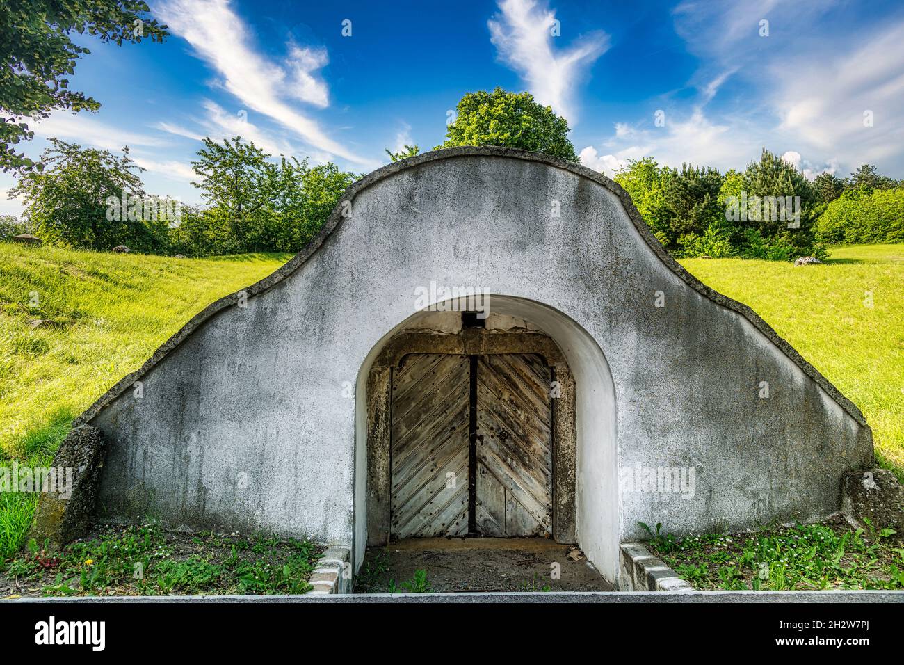 Historische Weinkeller in Sommerein, Burgenland, Österreich Stockfoto