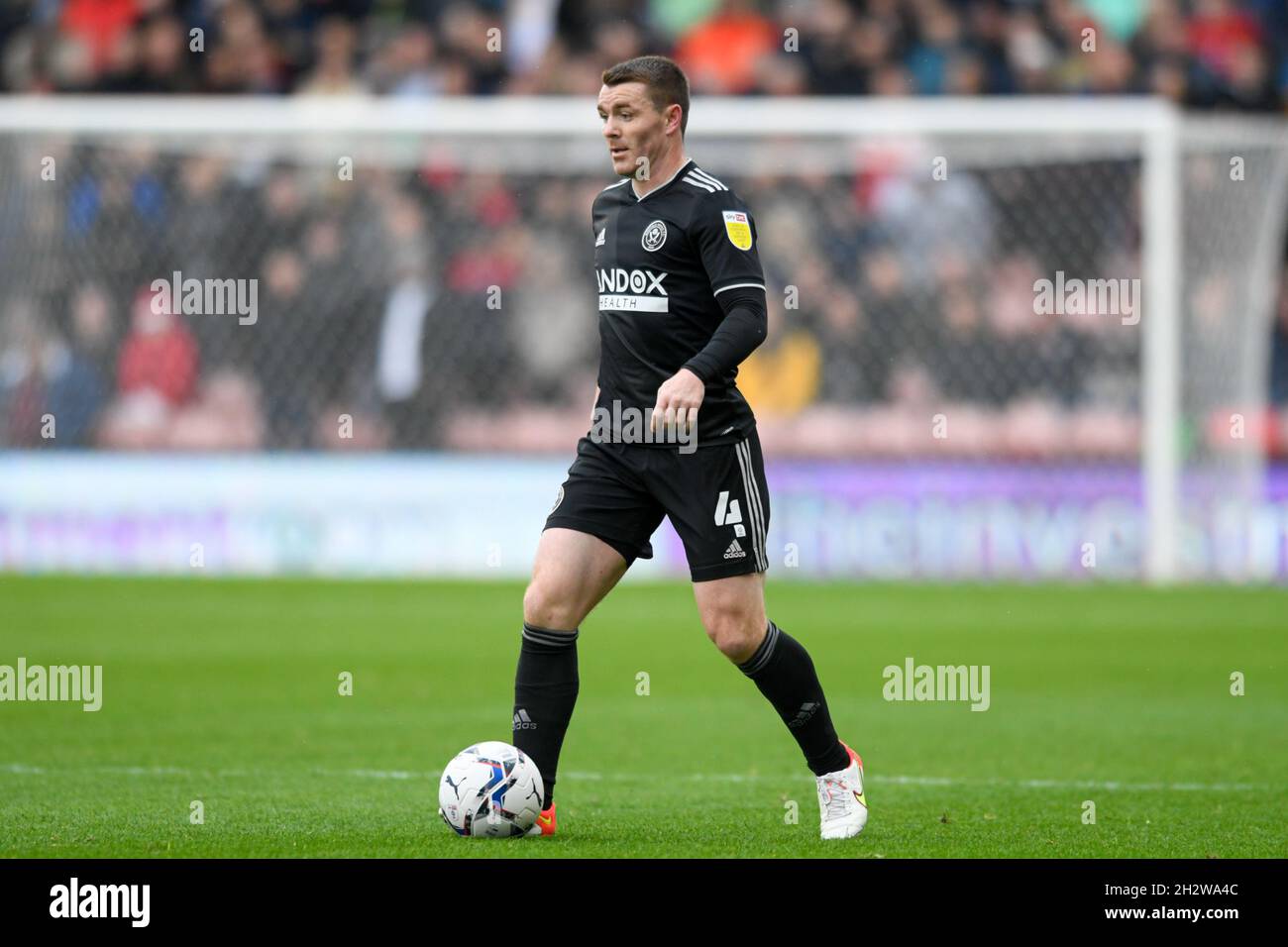 John Fleck #4 von Sheffield United mit dem Ball in Barnsley, Vereinigtes Königreich am 10/24/2021. (Foto von Simon Whitehead/News Images/Sipa USA) Stockfoto