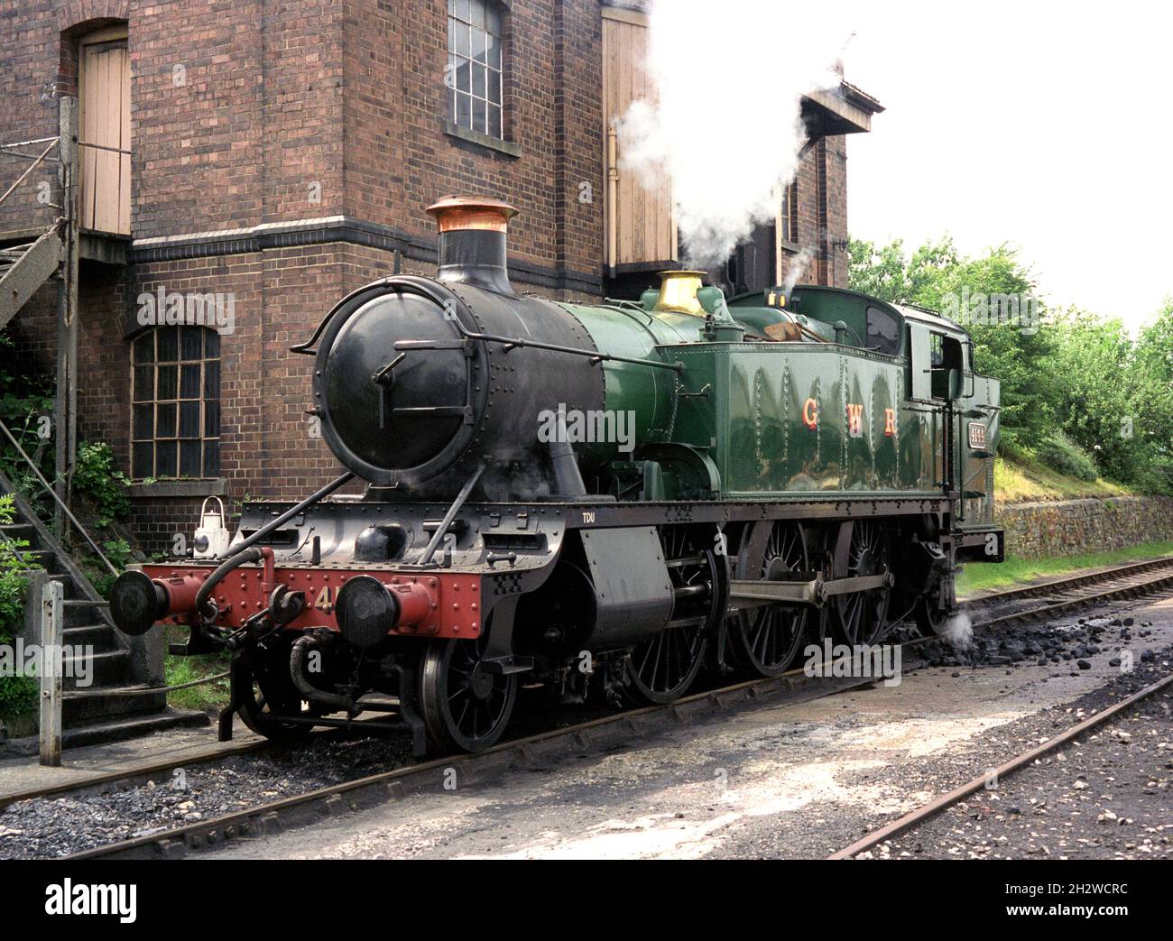 Dampflokomotive 4144 - BR Klasse 41xx - Didcot Railway Centre, Didcot, Oxfordshire, England, UK. Stockfoto