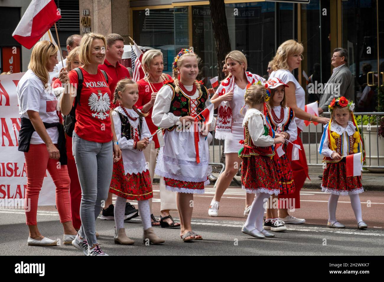 Die Pulaski Day Parade ist eine jährliche Veranstaltung in New York City, USA 2021 Stockfoto