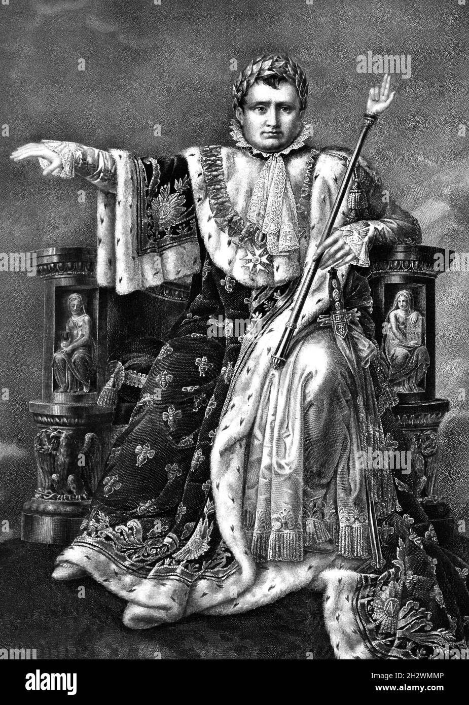 Napoleon, Napoleon Bonaparte, (1769–1821), Napoleon I., Napoléon Bonaparte, , Napoleone Buonaparte, Nebennamen , Korsisch oder der kleine Korporal, Le Corse , Le Petit Caporal, (1769 Ajacio, Korsika – 1821 St. Helena Island ), französischer General, erster Konsul (1799–1804), Kaiser der Franzosen (1804–1814/15), eine der berühmtesten Persönlichkeiten der Geschichte des Westens, Stockfoto