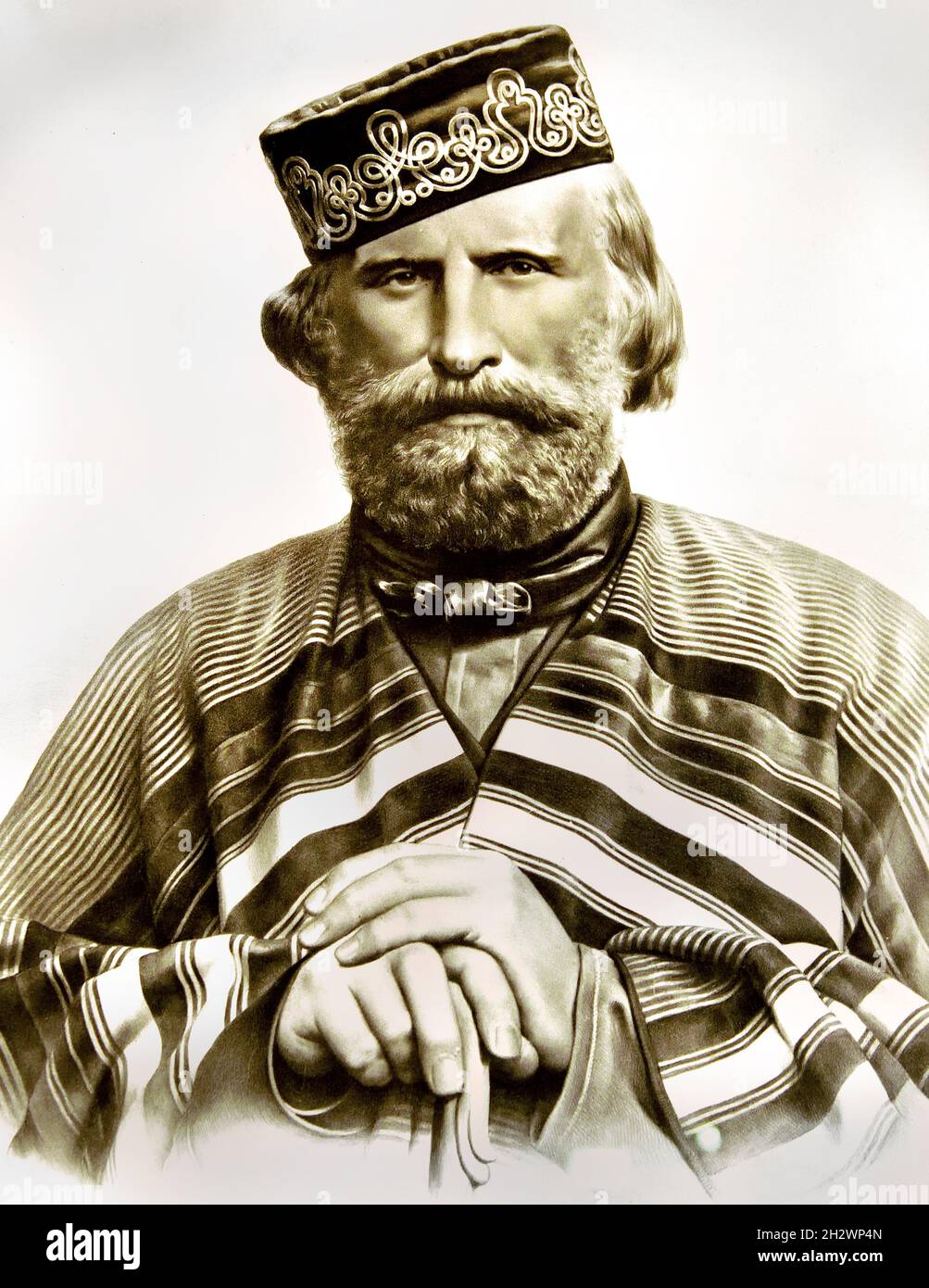 Giuseppe Garibaldi, gefeiert als einer der größten Generäle der Neuzeit Held der zwei Welten kommandierte und kämpfte in vielen militärischen Kampagnen. Garibaldi ( Giuseppe Maria Garibaldi 1807 – 1882 ) Italienisch, allgemein, patriotin, revolutionär, republikanisch, Italien, ( Vereinigung und Gründung des Königreichs Italien.) Stockfoto