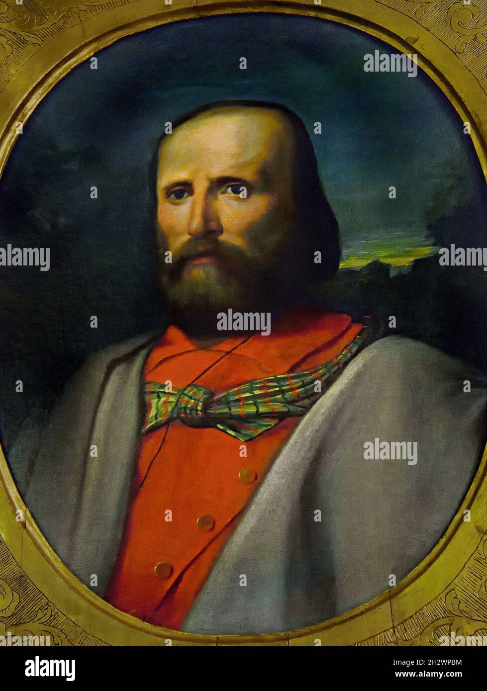 Portrait Garibaldi 1861 ( Giuseppe Maria Garibaldi 1807 – 1882 ) Italienisch, allgemein, patriotin, revolutionär, republikanisch, Italien, ( Vereinigung und Gründung des Königreichs Italien.) Stockfoto