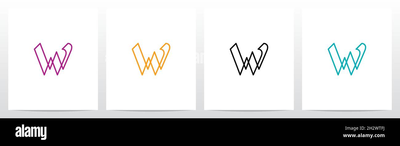 Parallele Linien verbunden Forming Letter Logo Design W Stock Vektor