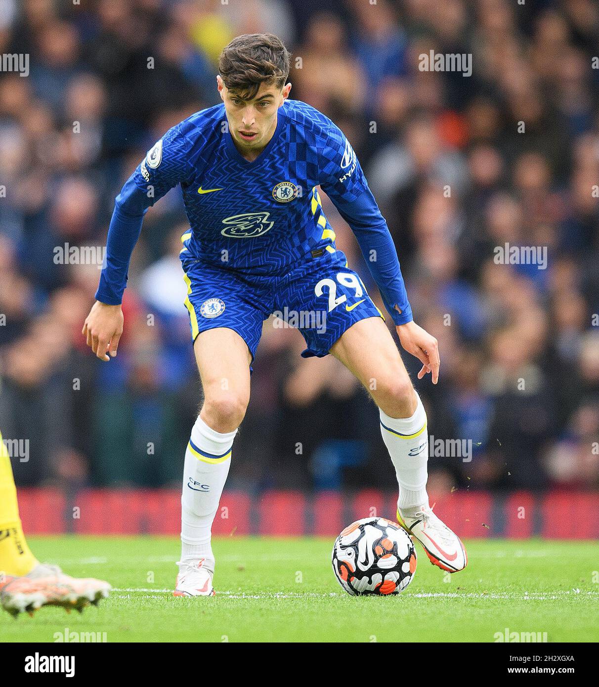 London, Großbritannien, 23. Oktober 2021 - Chelsea gegen Norwich City - Premier League - Stamford Bridge Kai Havertz von Chelsea während des Spiels auf der Stamford Bridge. Bildnachweis : © Mark Pain / Alamy Live News Stockfoto