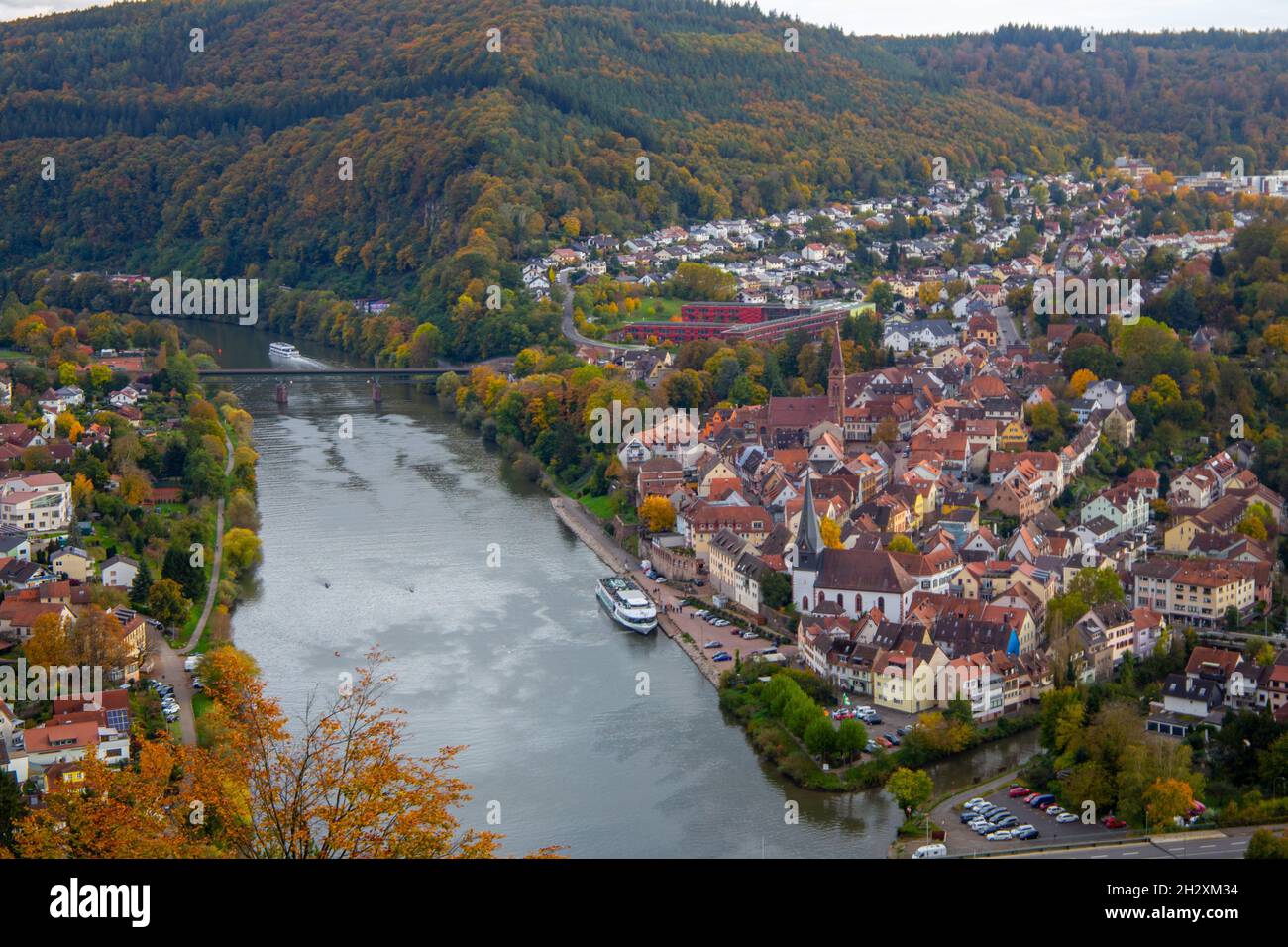 Panoramabild von Neckargemünd, Baden-Württemberg (Deutschland) Stockfoto