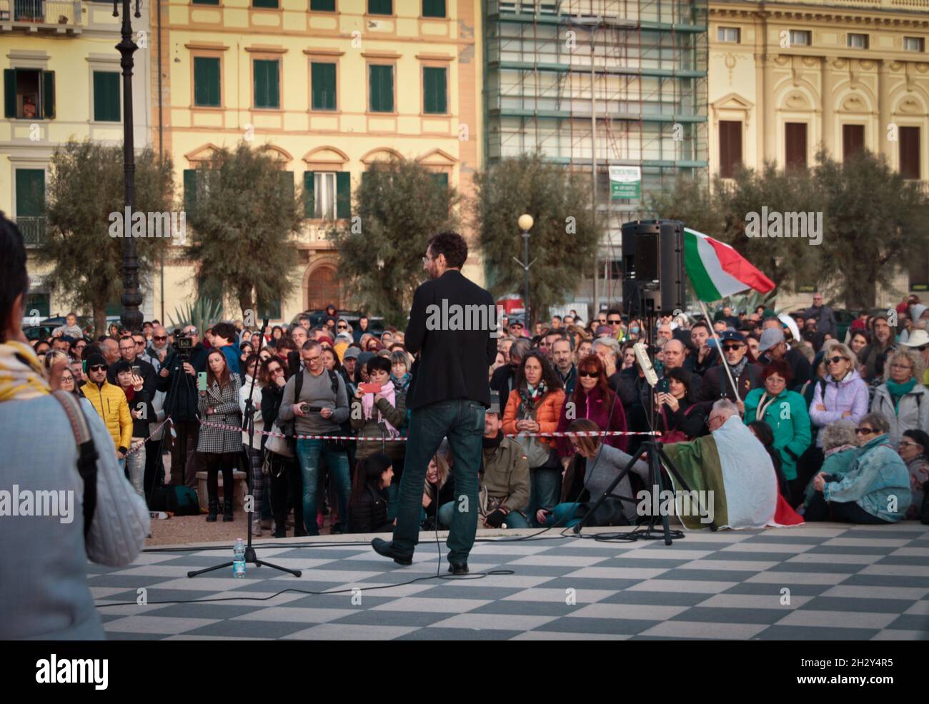 Livorno, Italien, 24. Oktober 2021, kein Paura-Tag Stockfoto