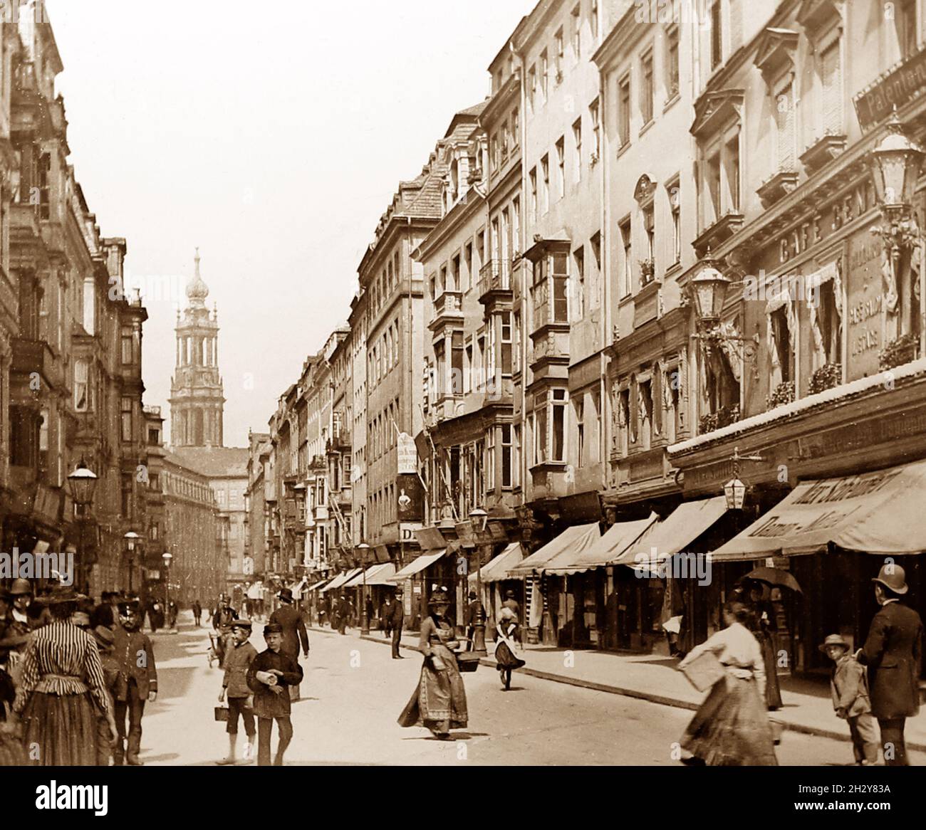 Schlosse Straße, Dresden, Deutschland, viktorianische Zeit Stockfoto