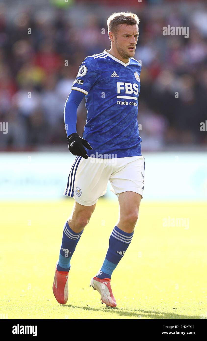 London, England, 24. Oktober 2021. Jamie Vardy von Leicester City während des Spiels der Premier League im Brentford Community Stadium, London. Bildnachweis sollte lauten: Paul Terry / Sportimage Stockfoto