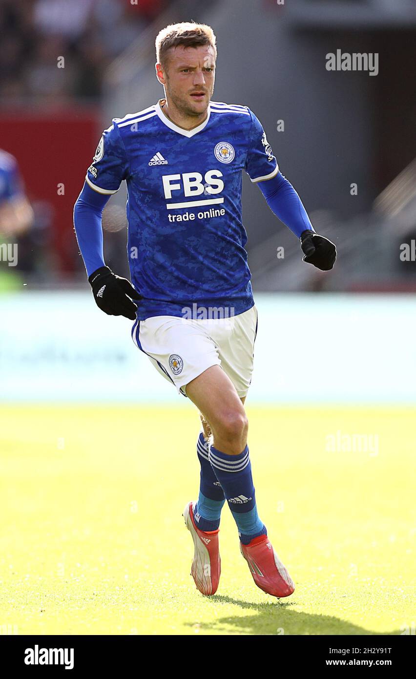 London, England, 24. Oktober 2021. Jamie Vardy von Leicester City während des Spiels der Premier League im Brentford Community Stadium, London. Bildnachweis sollte lauten: Paul Terry / Sportimage Stockfoto