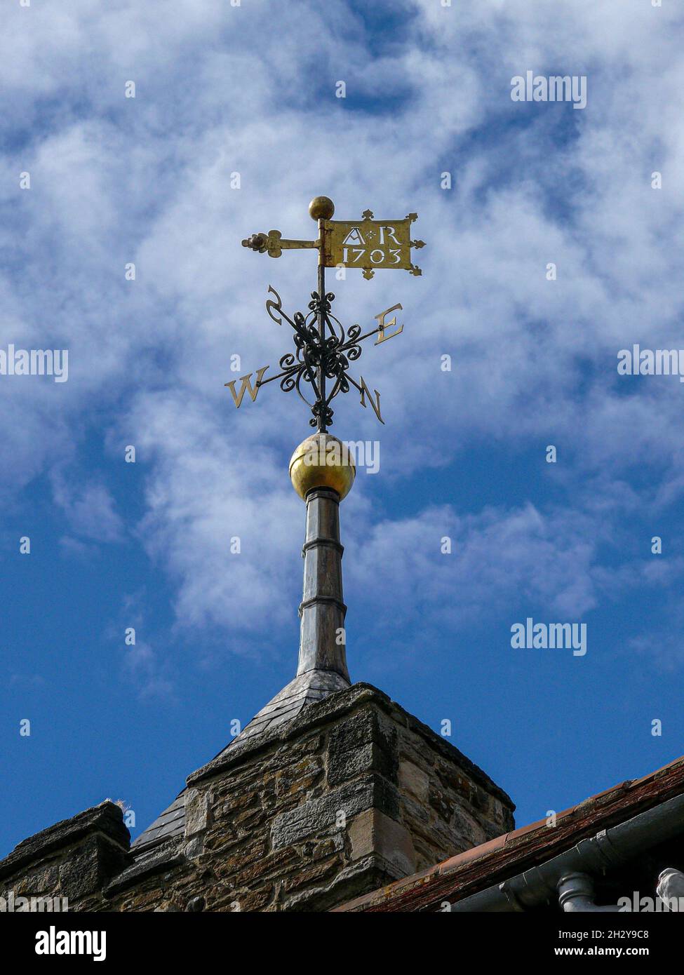 Wetterfahne, Str. Marys Kirche, Roggen, East Sussex, England Stockfoto