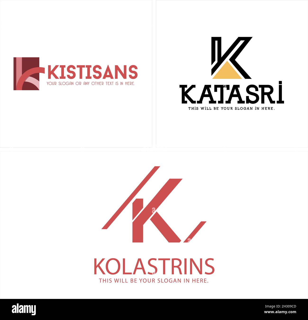 Moderne Anfangsbuchstaben K Haus Dachkonstruktion flache Linie Kunst Logo Design Stock Vektor