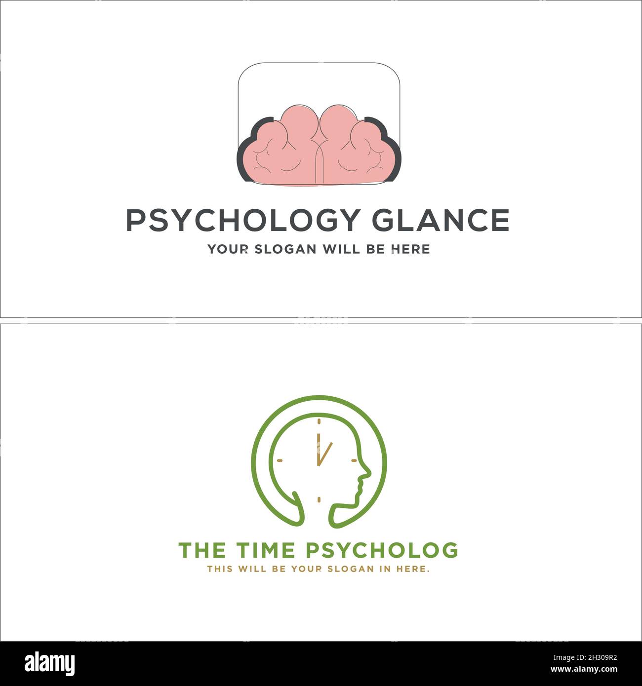 Moderne physikalische Psychologie Kommunikation Gehirn Menschen Logo-Design Stock Vektor