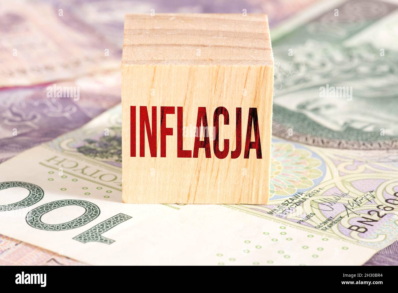 Geld polnisch zloty PLN und Inflation Stockfoto