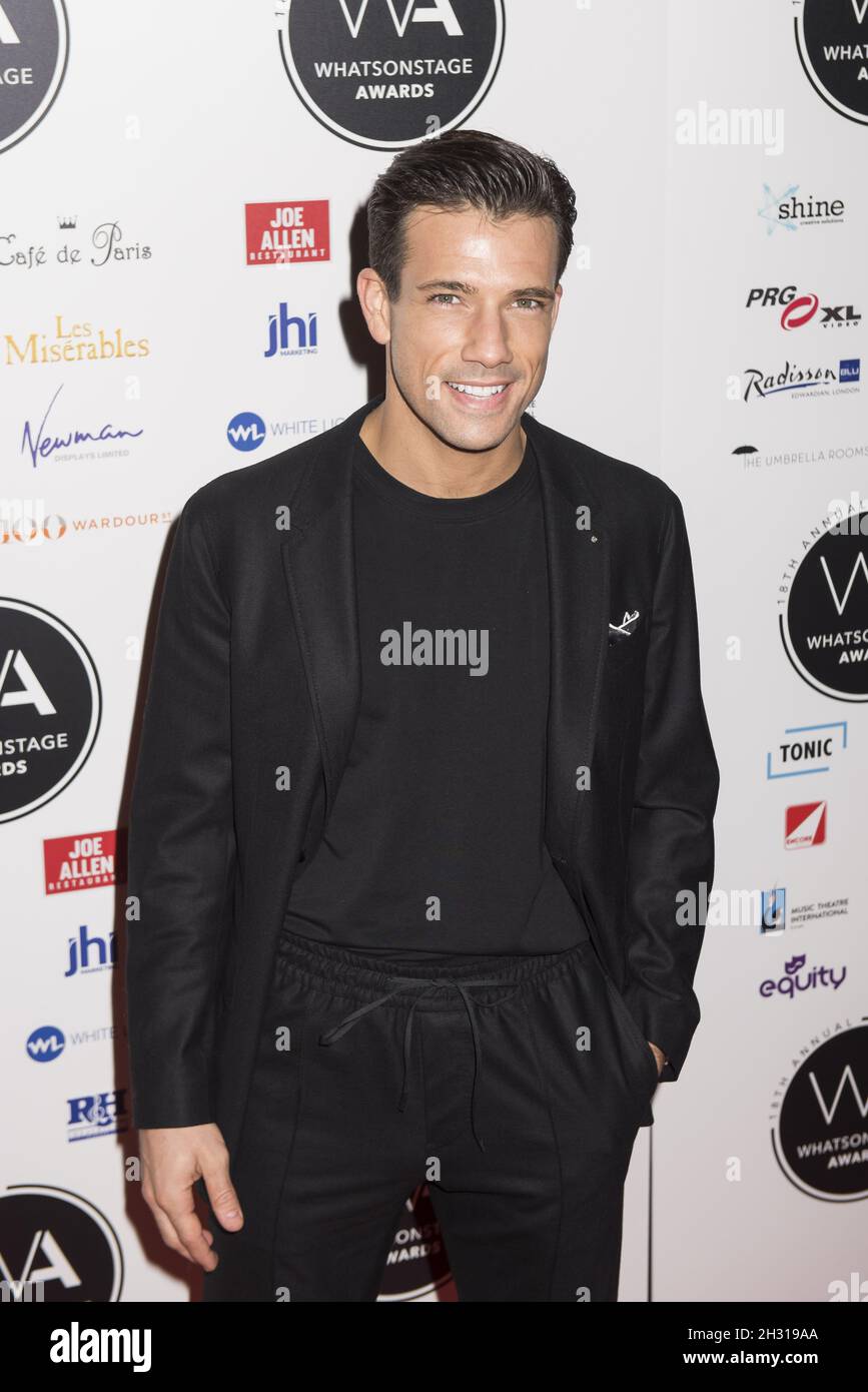 Danny Mac nimmt an den What's On Stage Awards 2018 im Prince of Wales Theatre, London, Teil. Bilddatum: Sonntag, 25. Februar 2018. Bildnachweis sollte lauten: David Jensen/ EMPICS Entertainment Stockfoto