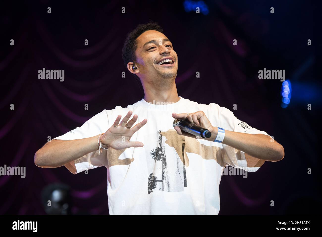 Loyle Carner tritt Jorja Smith als Teil der Summer Series im Somerset House - London auf. Bilddatum: Freitag, 13. Juli 2018. Bildnachweis sollte lauten: David Jensen/EMPICS Entertainment Stockfoto