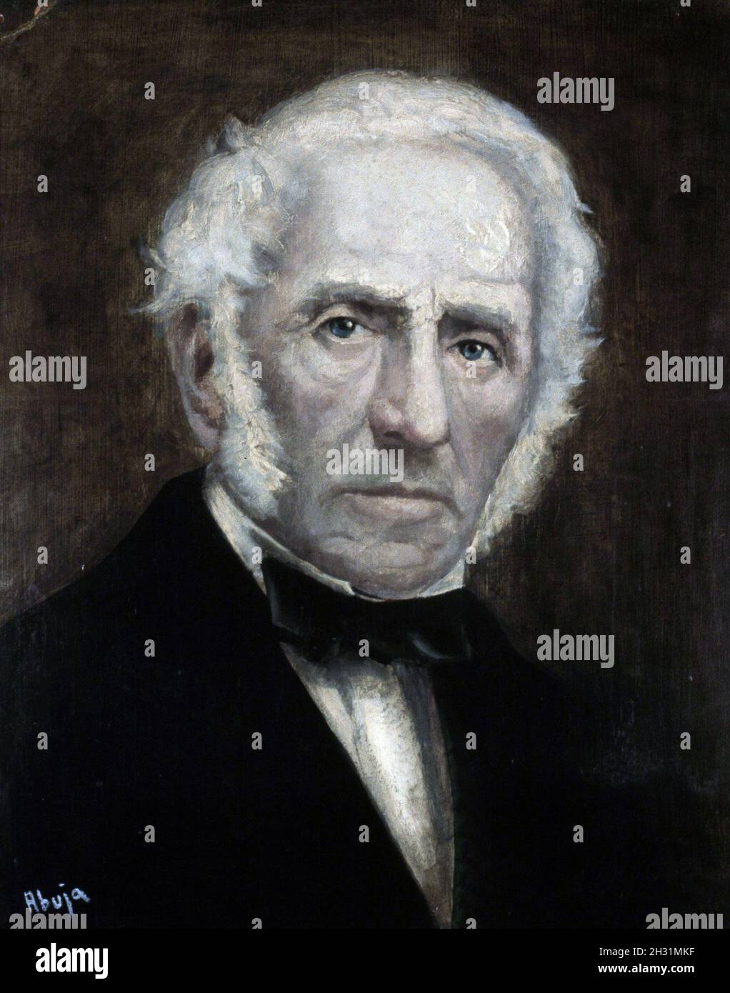MANZONI, ALEJANDRO. ESCRITOR ITALIANO . 1785 - 1873. OLEO DE ABUJA. Stockfoto