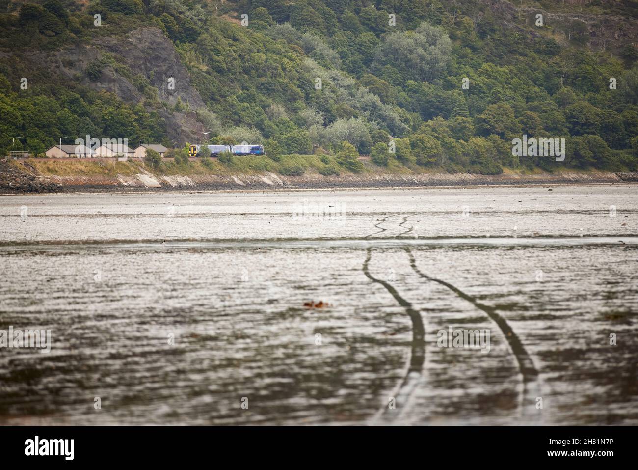 Burntisland, Fife, Schottland, ein Scotrail Trail, der entlang der Strandkostelinie führt Stockfoto