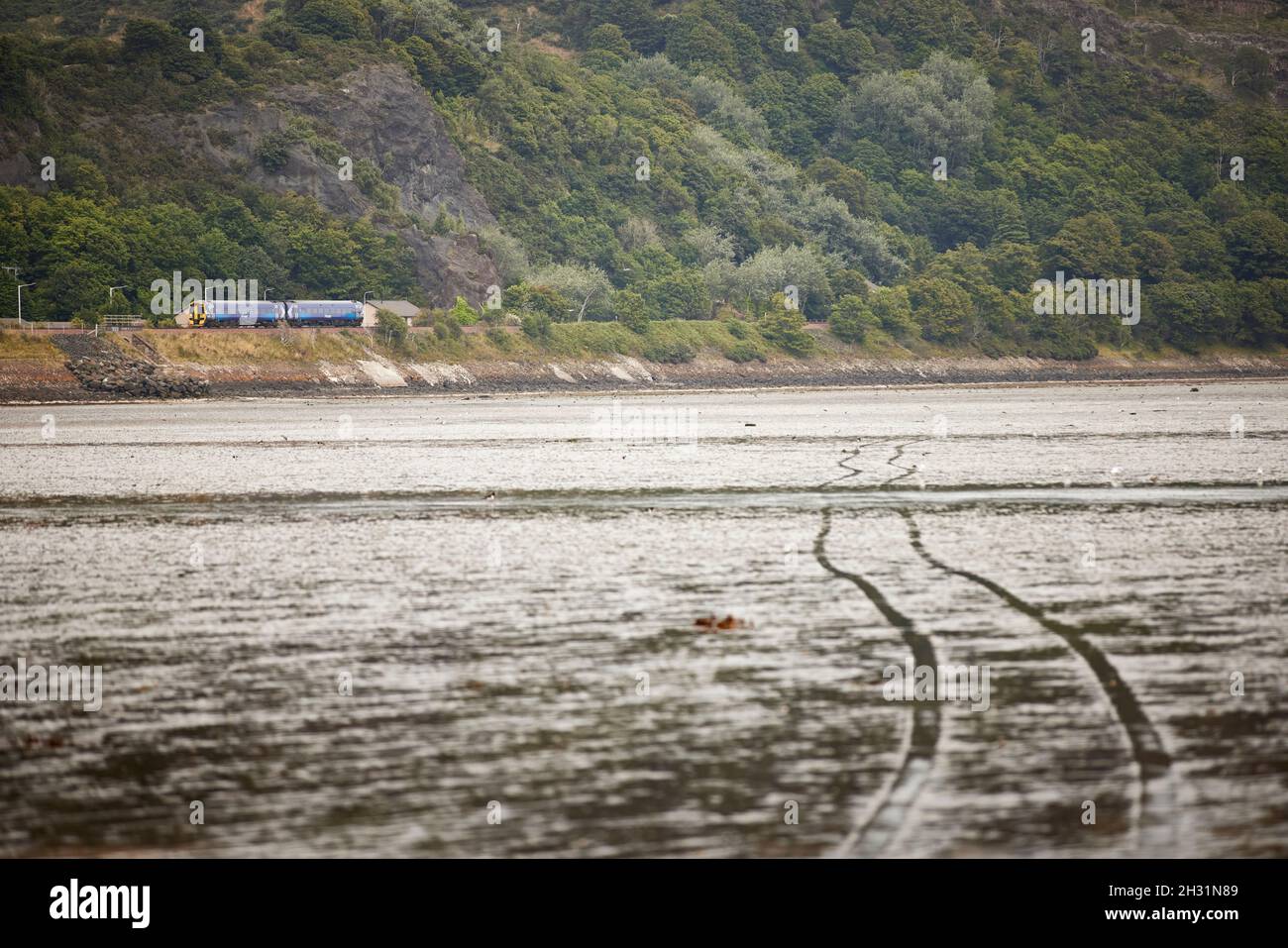 Burntisland, Fife, Schottland, ein Scotrail Trail, der entlang der Strandkostelinie führt Stockfoto
