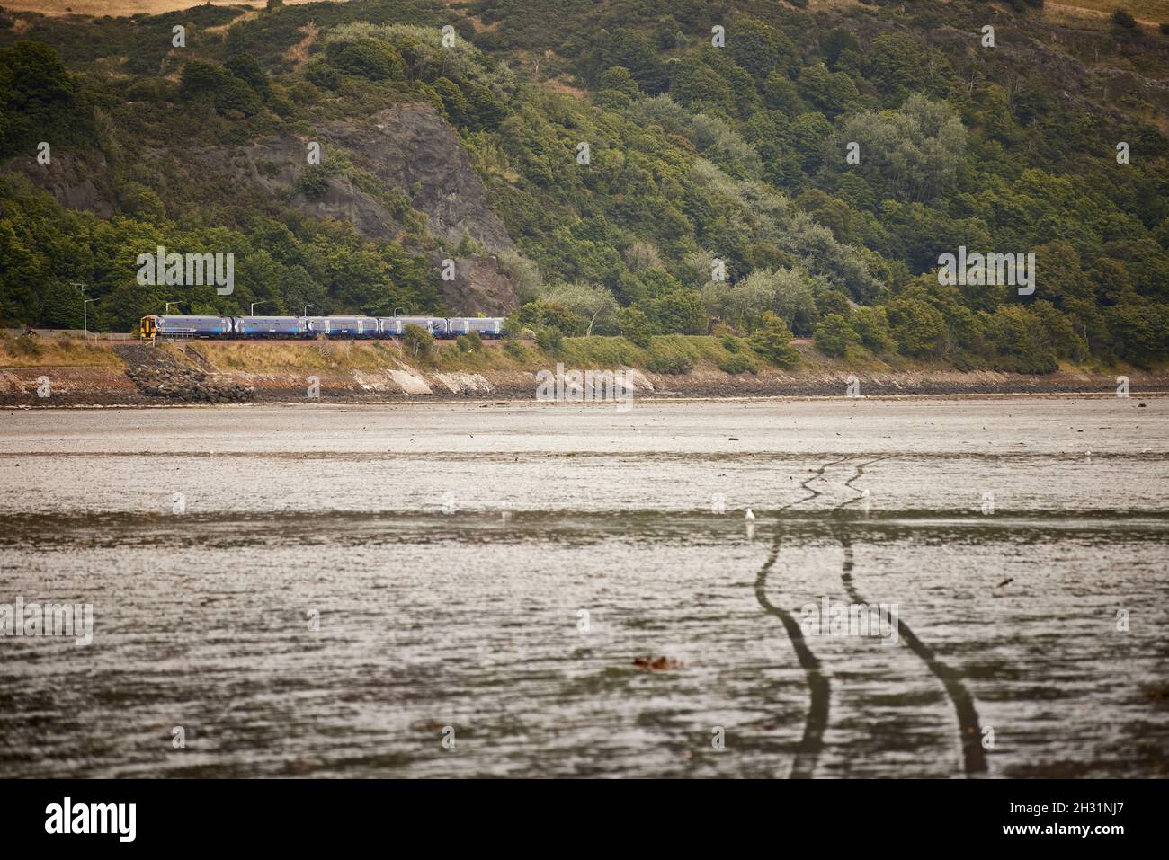 Burntisland, Fife, Schottland, ein Scotrail Trail, der entlang der Strandkostelinie führt Stockfoto