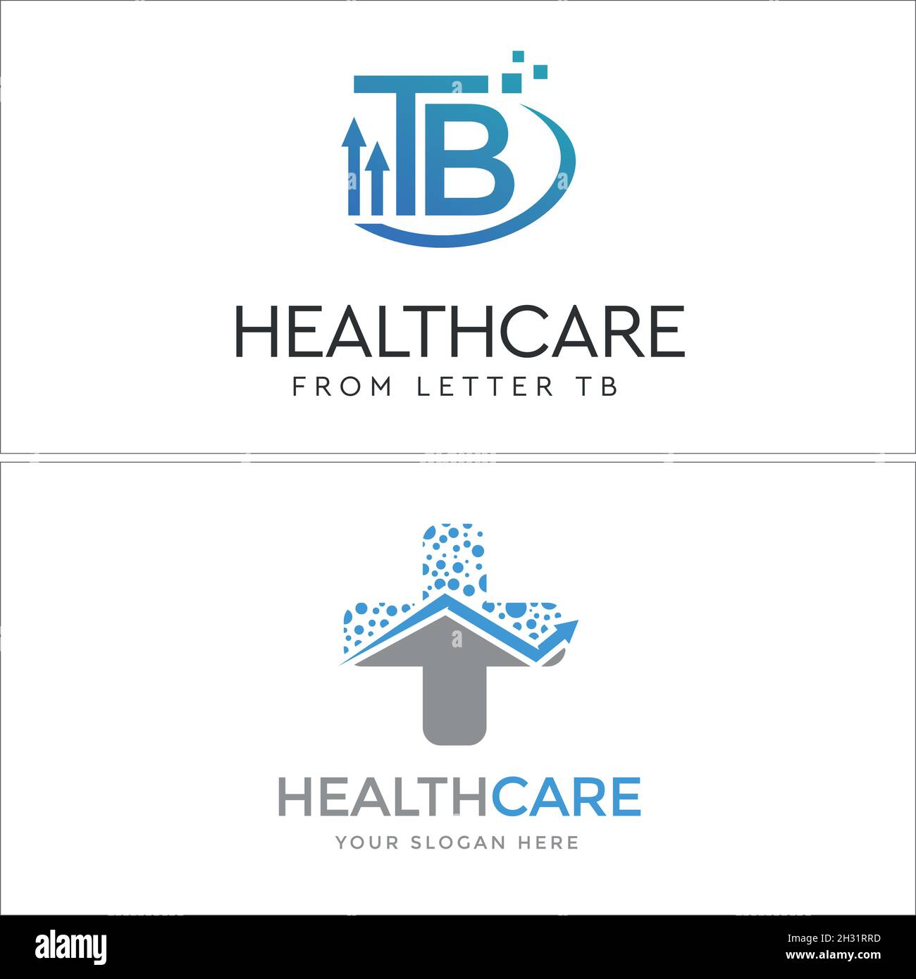 Modernes Healthcare Medical Cross Health Pfeillogo Design Stock Vektor