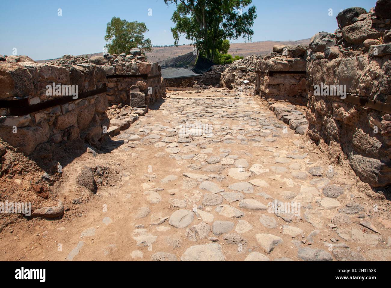 Archäologische Stätte der biblischen Stadt Bethsaida, zerstört von den Assyrern in 732 v. Chr. See von Galiläa. Israel. Bekannt als der Geburtsort von drei Stockfoto