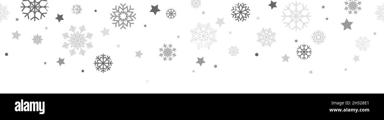 EPS 10 Vektordatei zeigt weihnachtszeit Schnee Sterne nahtlosen Hintergrund grau und weiß gefärbt Stock Vektor