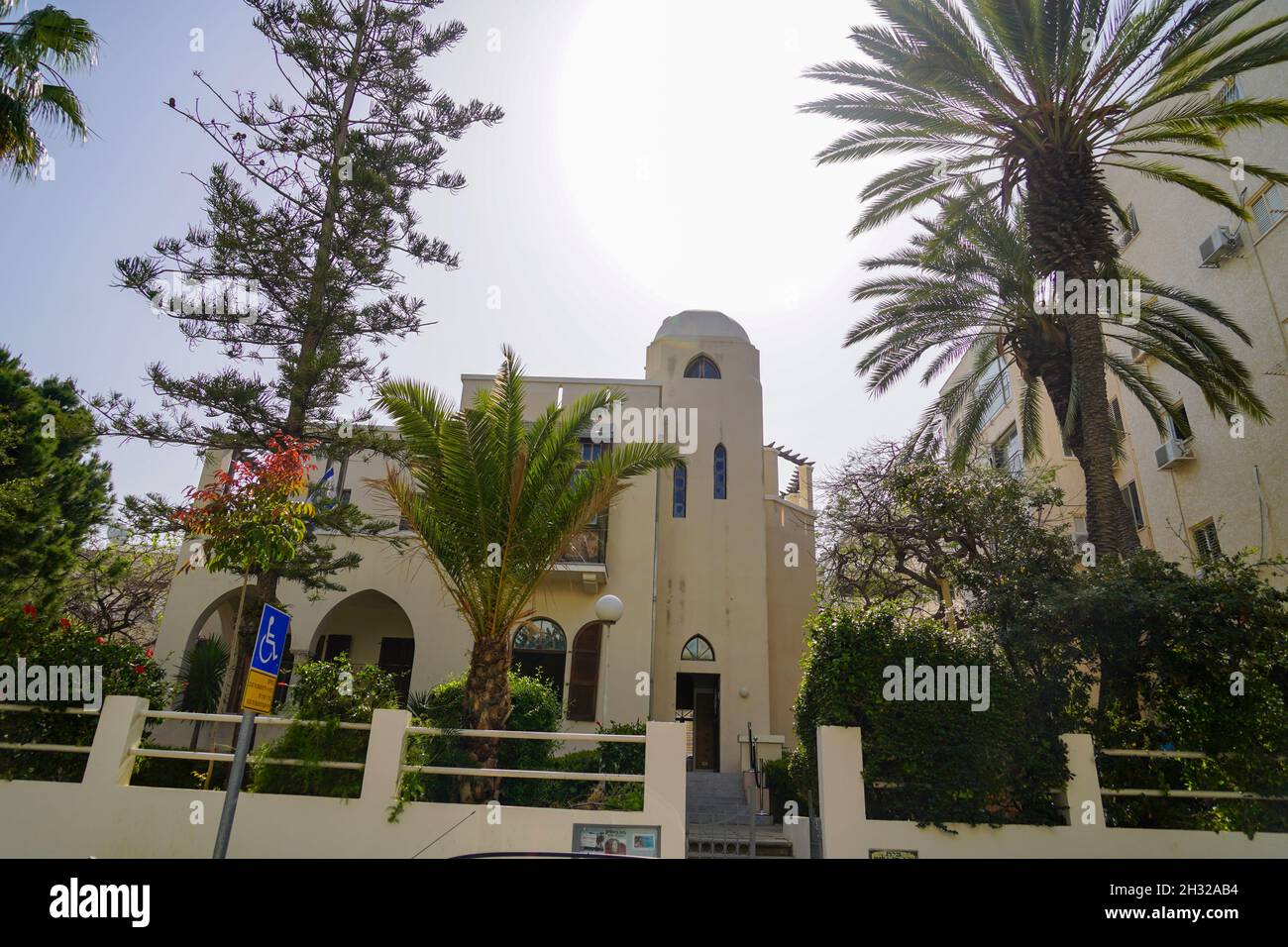 Bialik House 22 Bialik Street, Tel Aviv, Israel) war die Heimat des hebräischen Nationaldichters Hayyim Nahman Bialik im Zentrum von Tel Aviv, Israel und Stockfoto