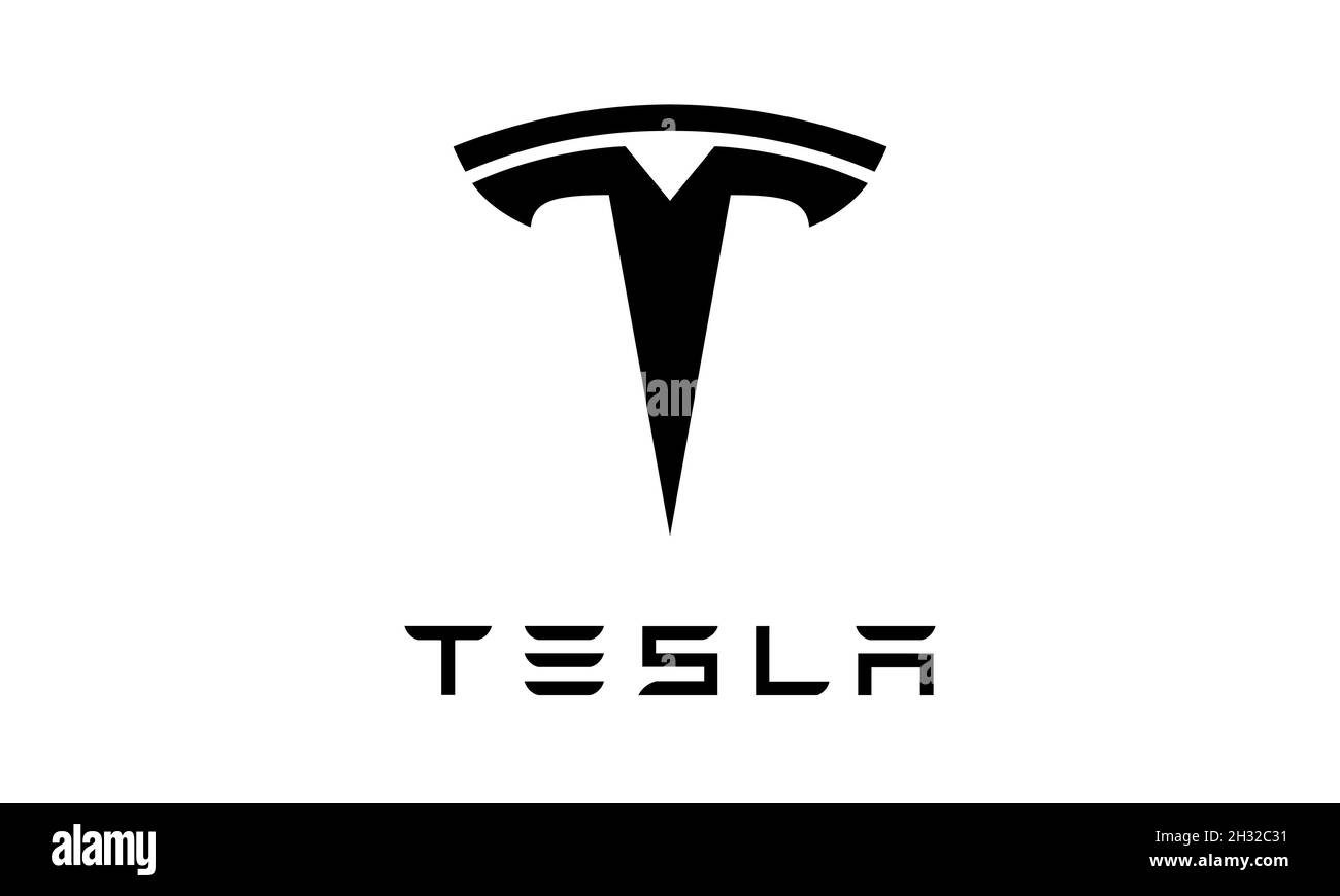 Tesla-Logo. Vektorgrafik Stock Vektor