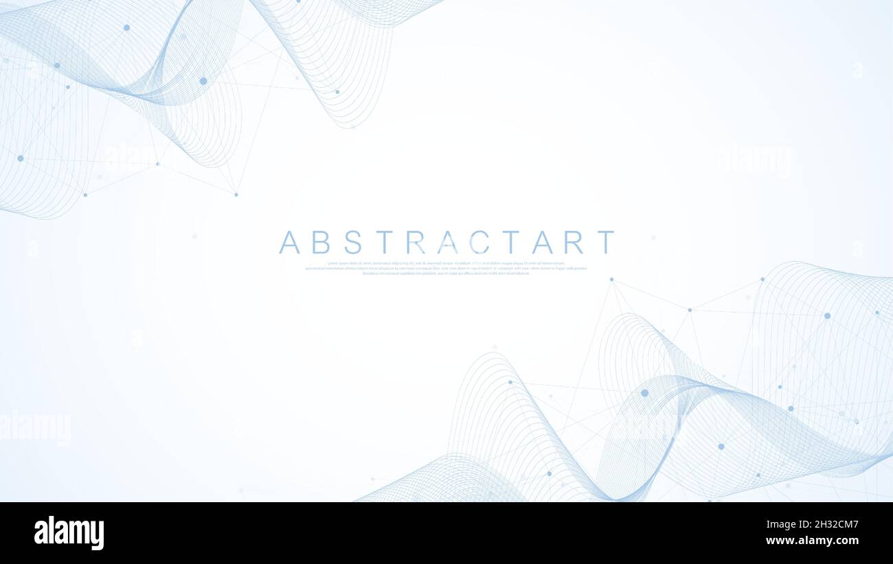 Technologie abstrakte Linien und Punkte Verbindung Hintergrund. Verbindung von digitalen Daten und Big-Data-Konzept. Digitale Datenvisualisierung. Vektor Stock Vektor