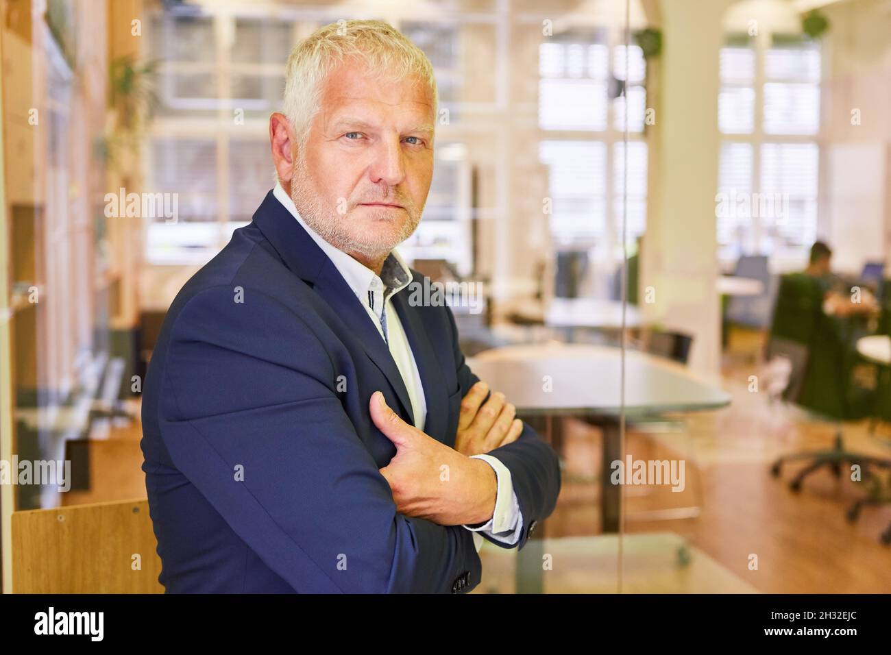Älterer Geschäftsmann als beratender Berater mit Selbstvertrauen und Kompetenz Stockfoto