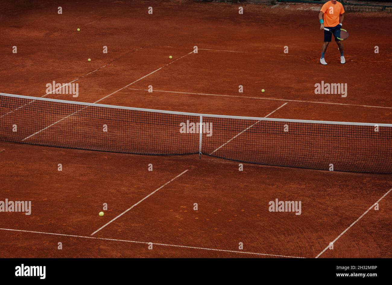 Training Tennis Match für männliche Spieler Stockfoto