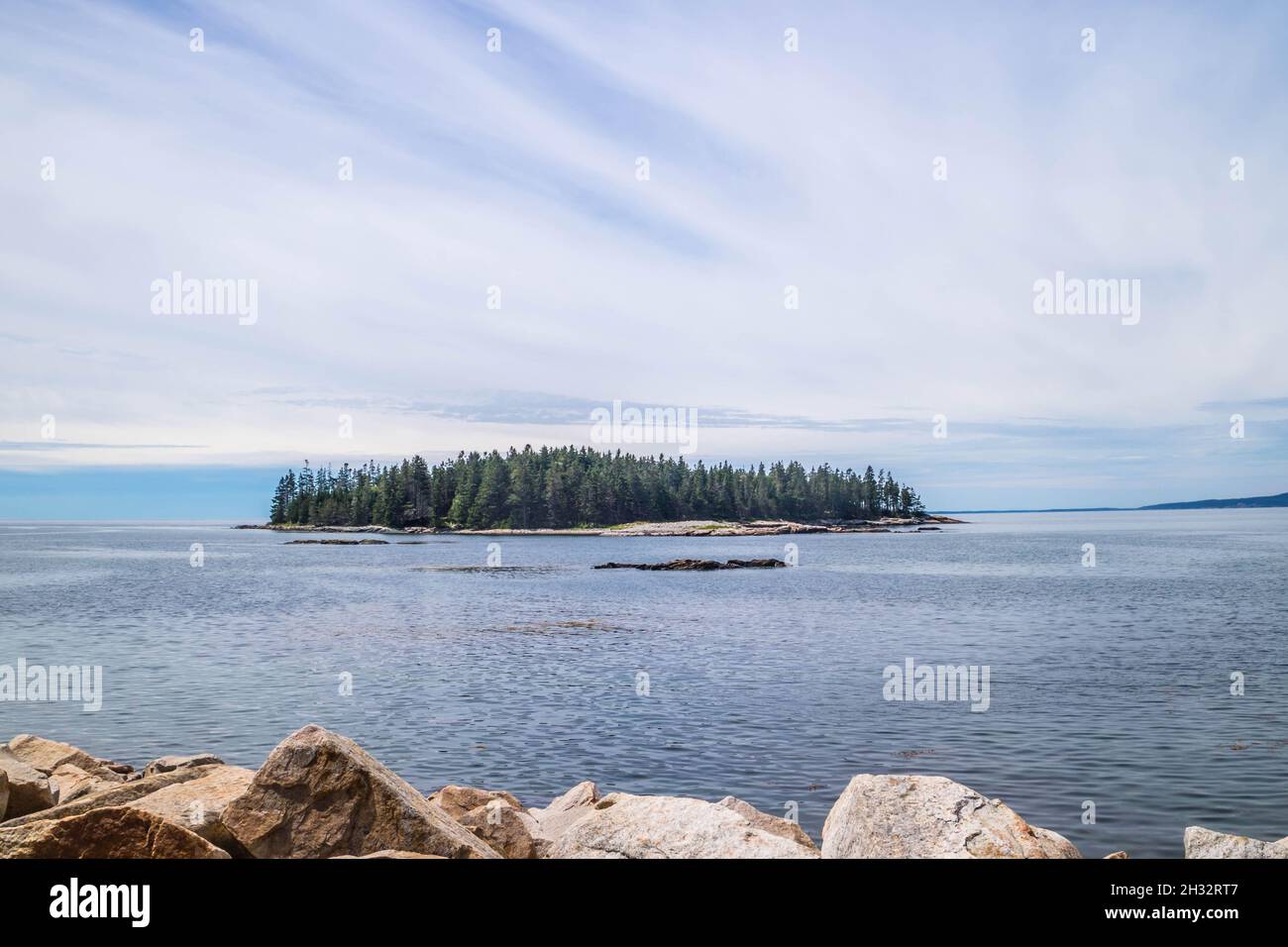 Malerische Aussicht auf die Landschaft des atemberaubende Natur in Schoodic Peninsula Stockfoto