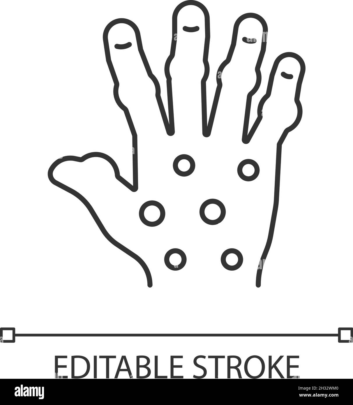 Psoriatische Arthritis, lineares Symbol Stock Vektor