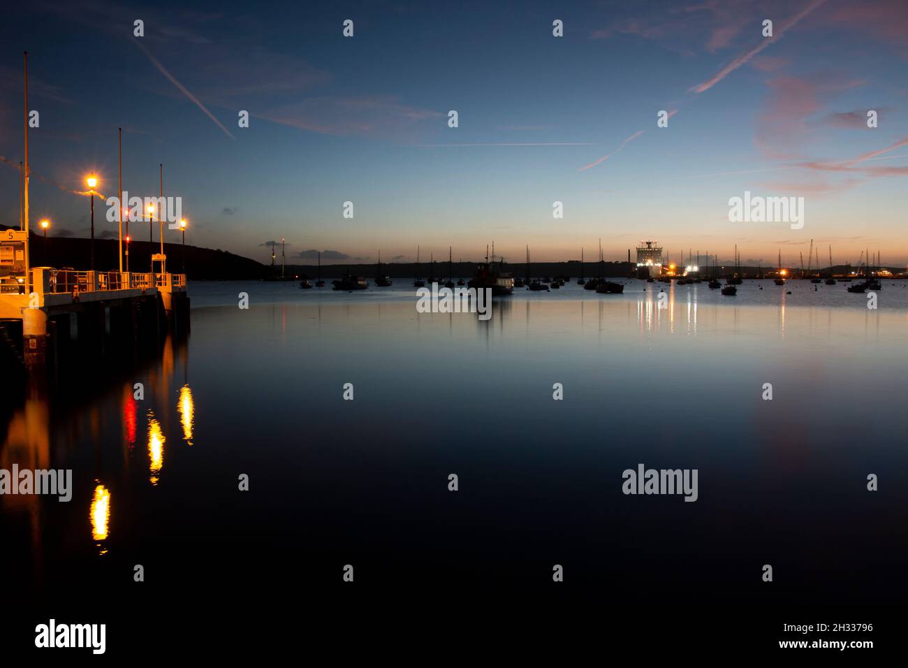 Sonnenaufgang In Falmouth, Cornwall Stockfoto