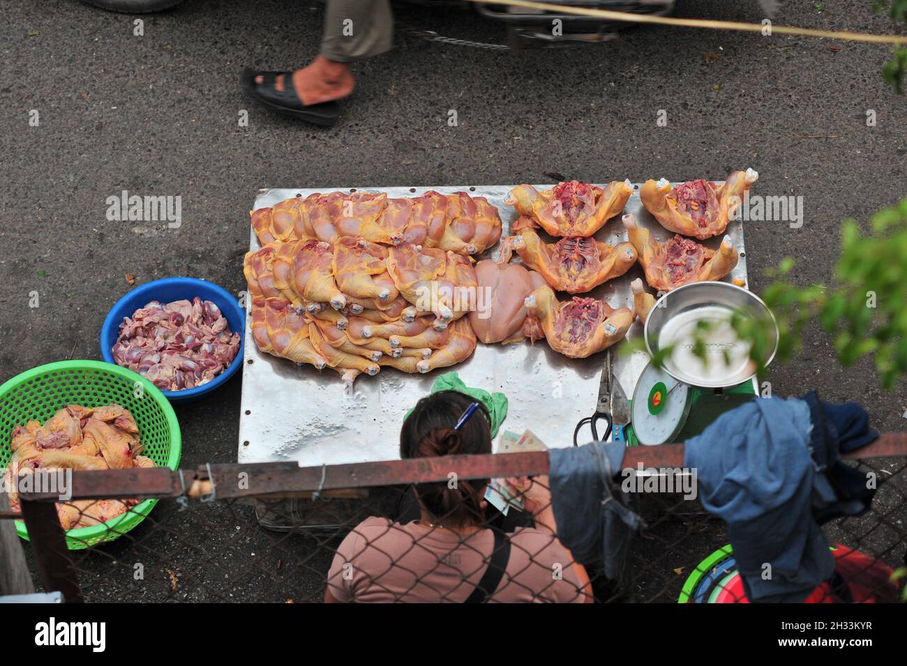 Long Bien lokaler Markt Stockfoto